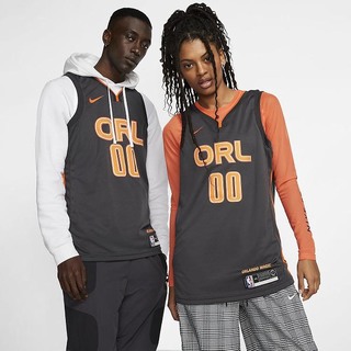 Jersey Nike Aaron Gordon Magic – City Edition NBA Swingman Barbati Gri Inchis Portocalii | BKMN-9456